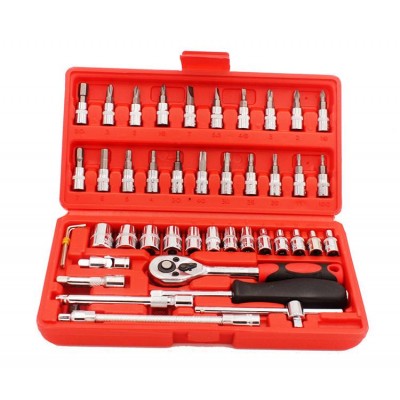 Auto Repair Tool Set Ratchet Wrench Socket Tool 46 Piece Set